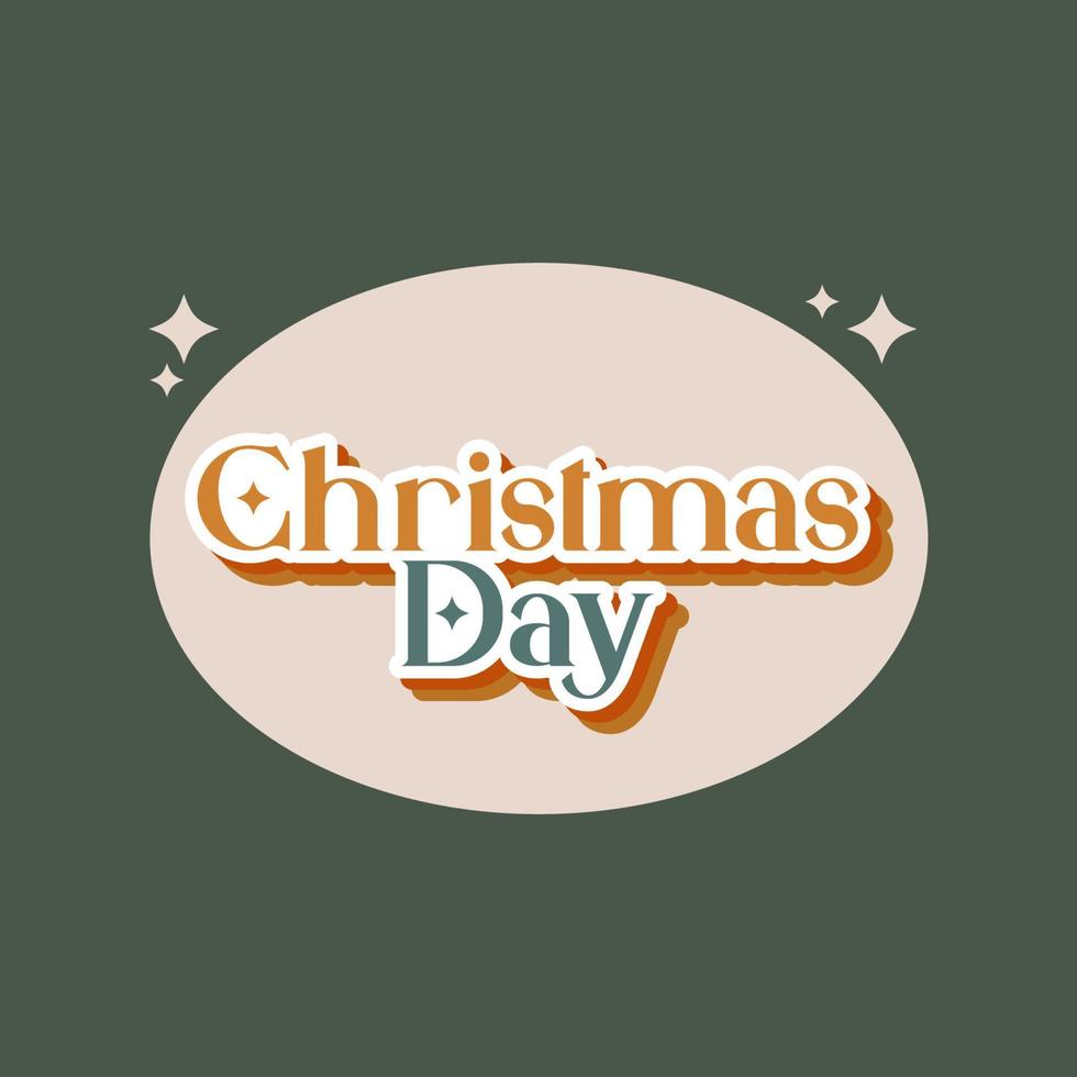 Christmas day word design vector