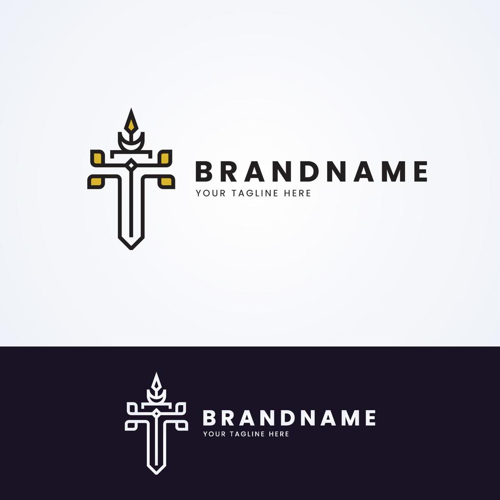 Sword Crowm Logo Design vector