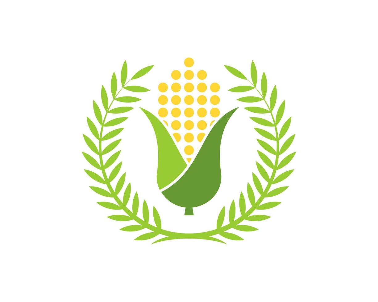Circular wheat with abstract corn farm vector