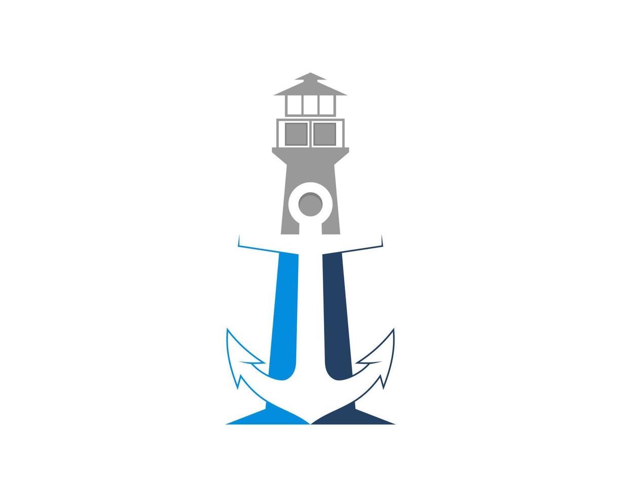 Light house with anchor in the middle vector