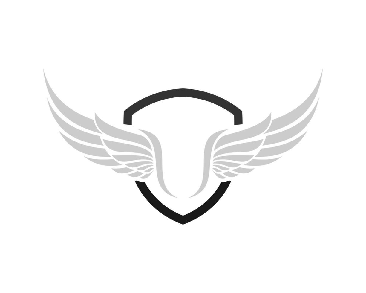 Simple shield with abstract spread wings vector