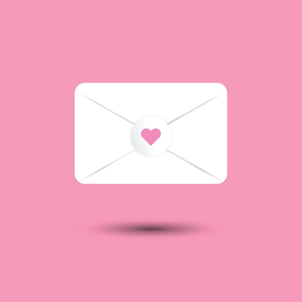 Single envelope Valentines Day Vector. Vector eps10