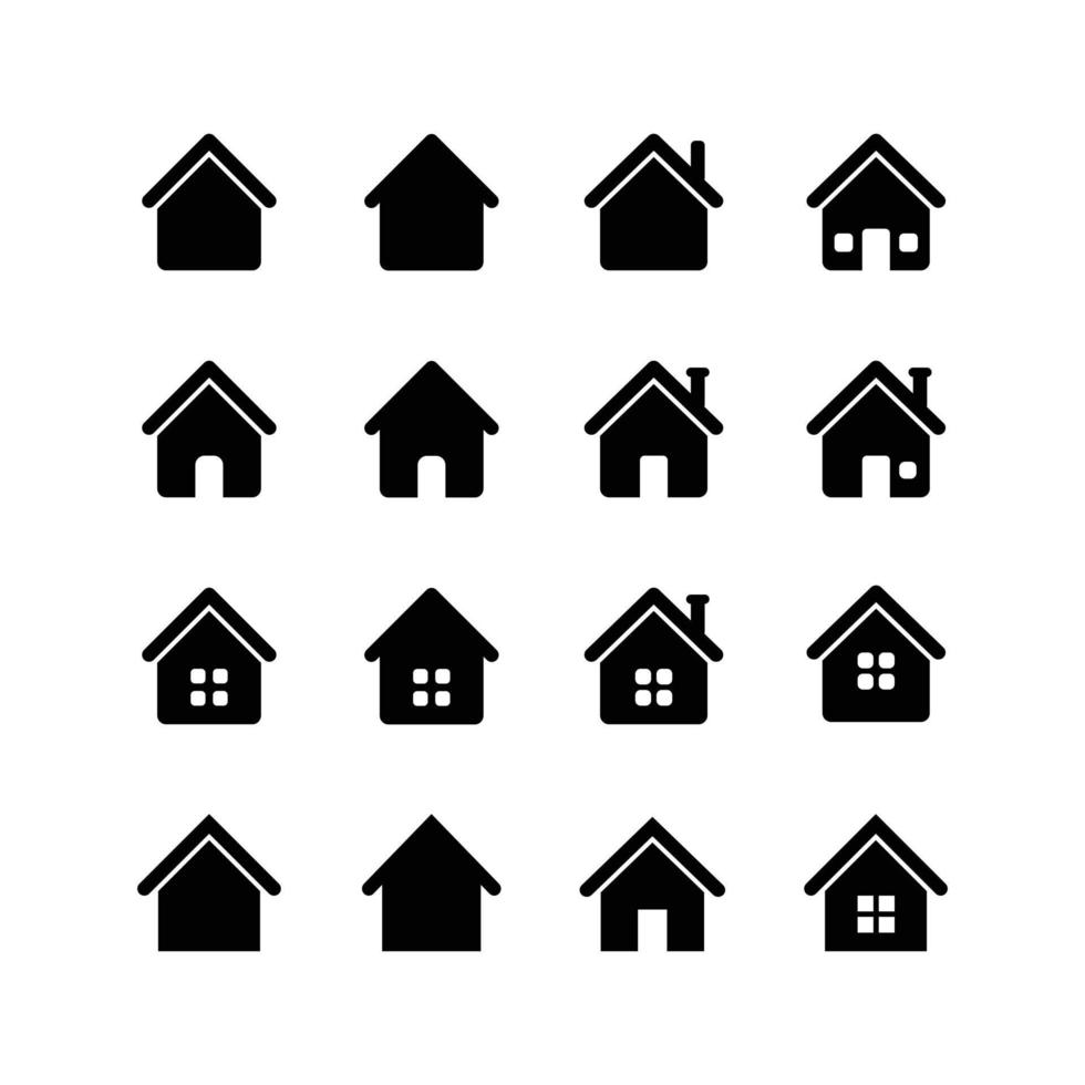 Set of solid icons representing house. House vector. Suitable for symbol or sign home page. vector