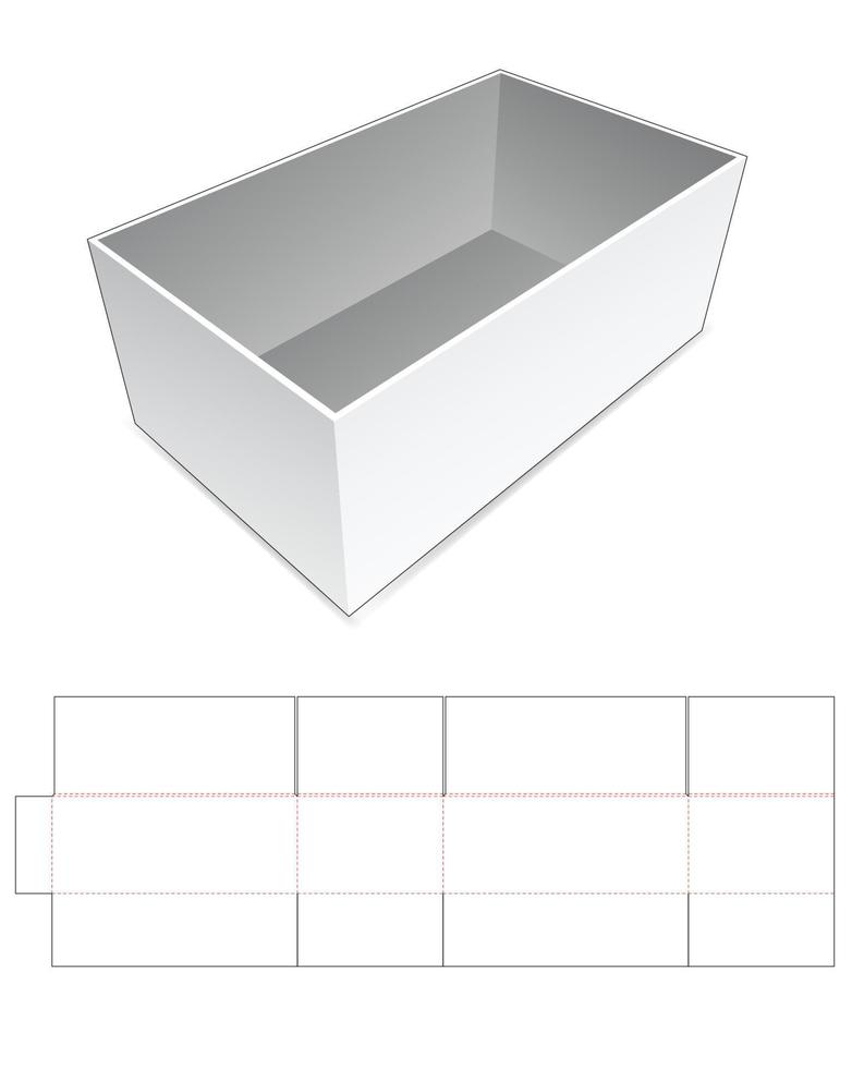 Cardboard folded bowl die cut template vector