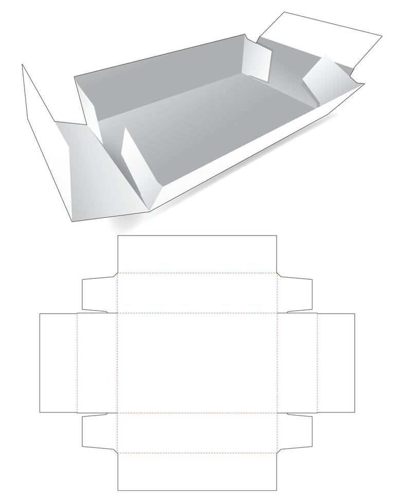 Plantilla troquelada de bandeja plegada de cartón vector