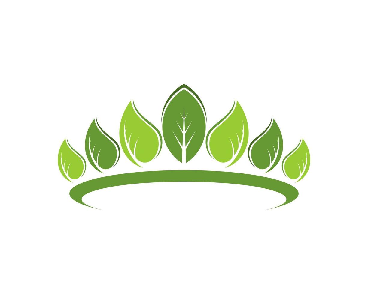 Nature crown with green leaf color vector