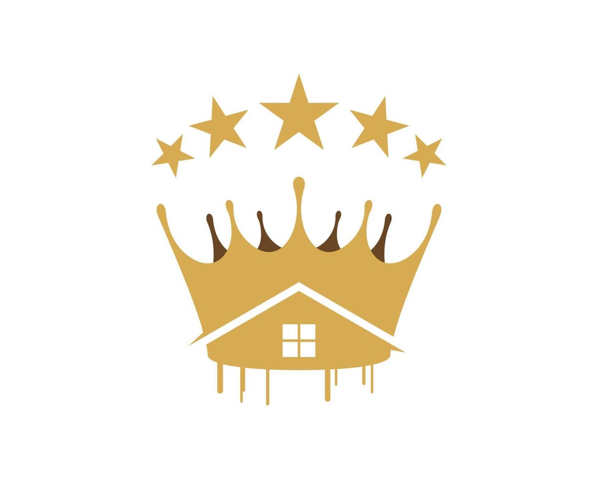 house of paint with crown and star vector