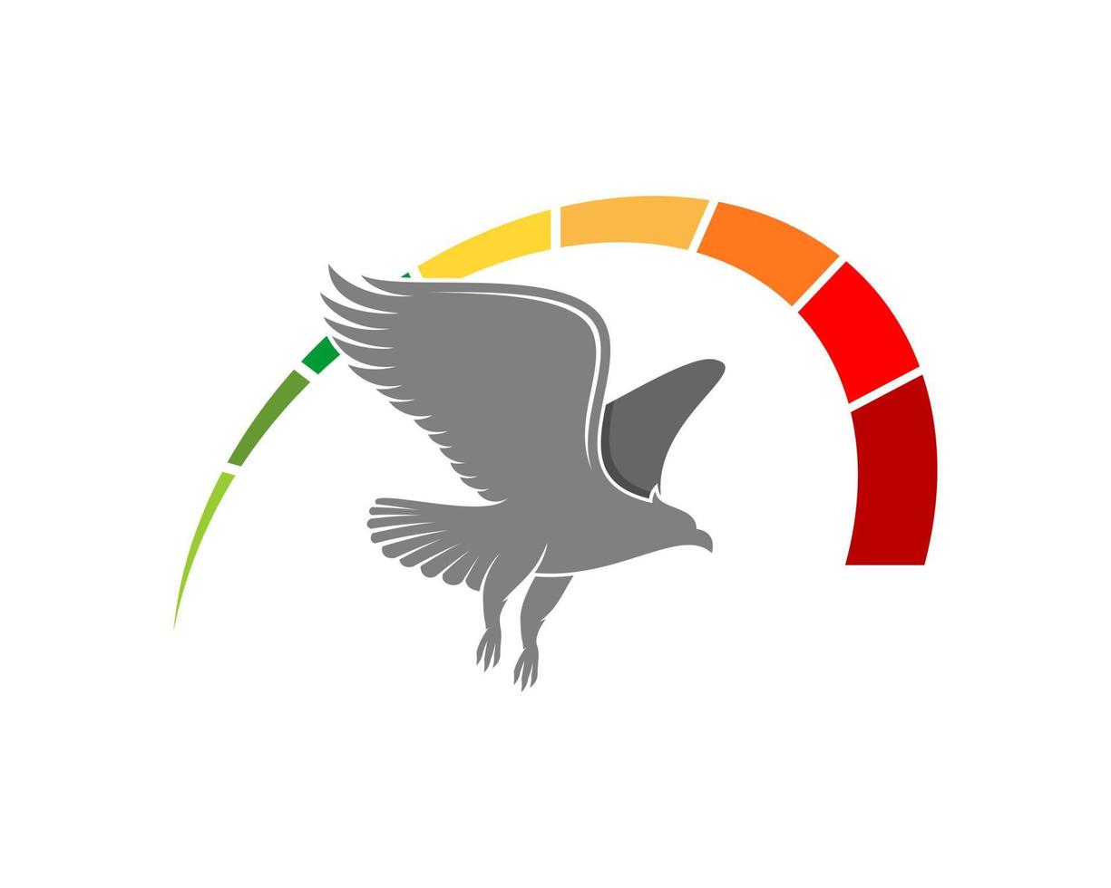 Speedometer with flying eagle in the middle vector