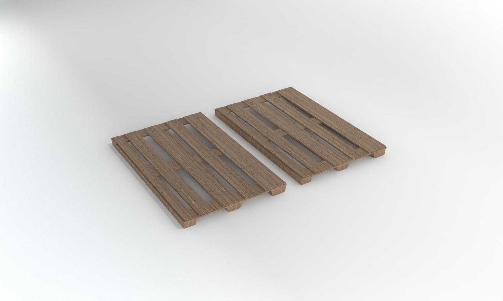 Wooden pallet isolated on white Background,3D Rendering photo