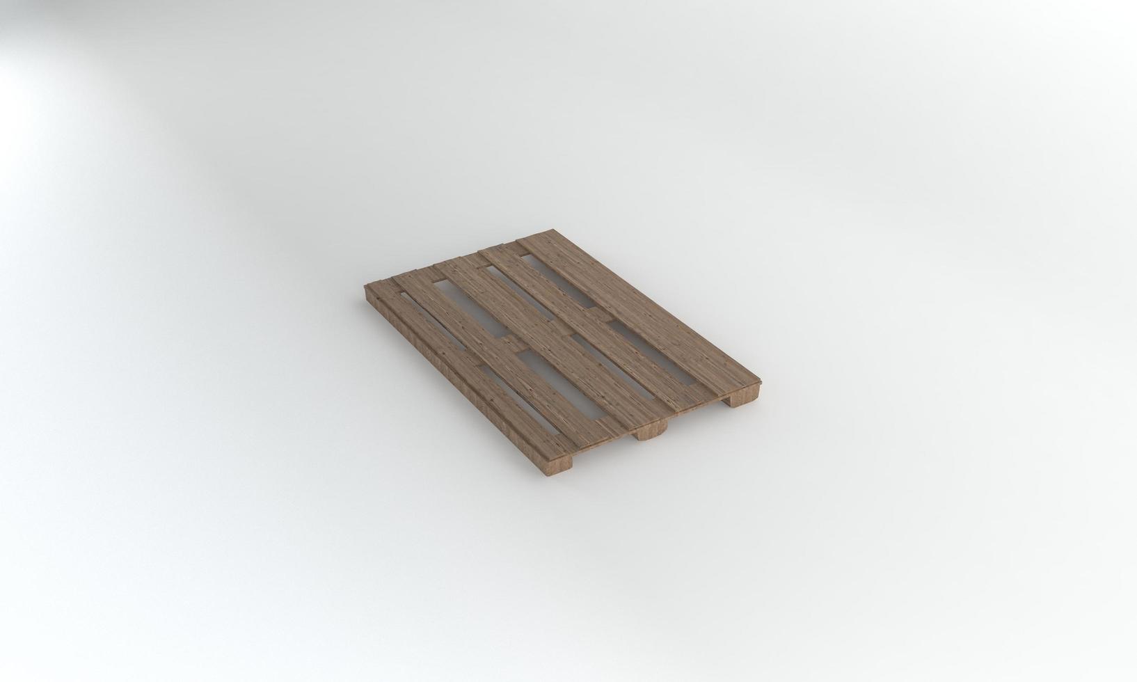 Perspective view Wooden pallet isolated on white Background,3D Rendering photo