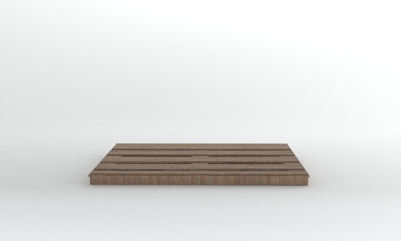 Front View Wooden pallet isolated on white Background,3D Rendering photo