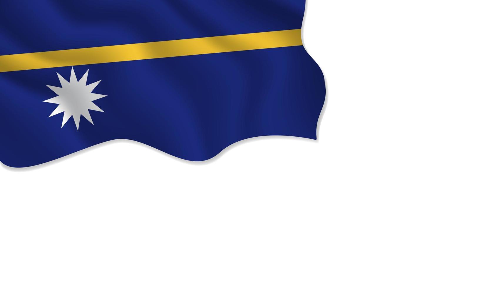 Nauru flag waving illustration with copy space on isolated background vector