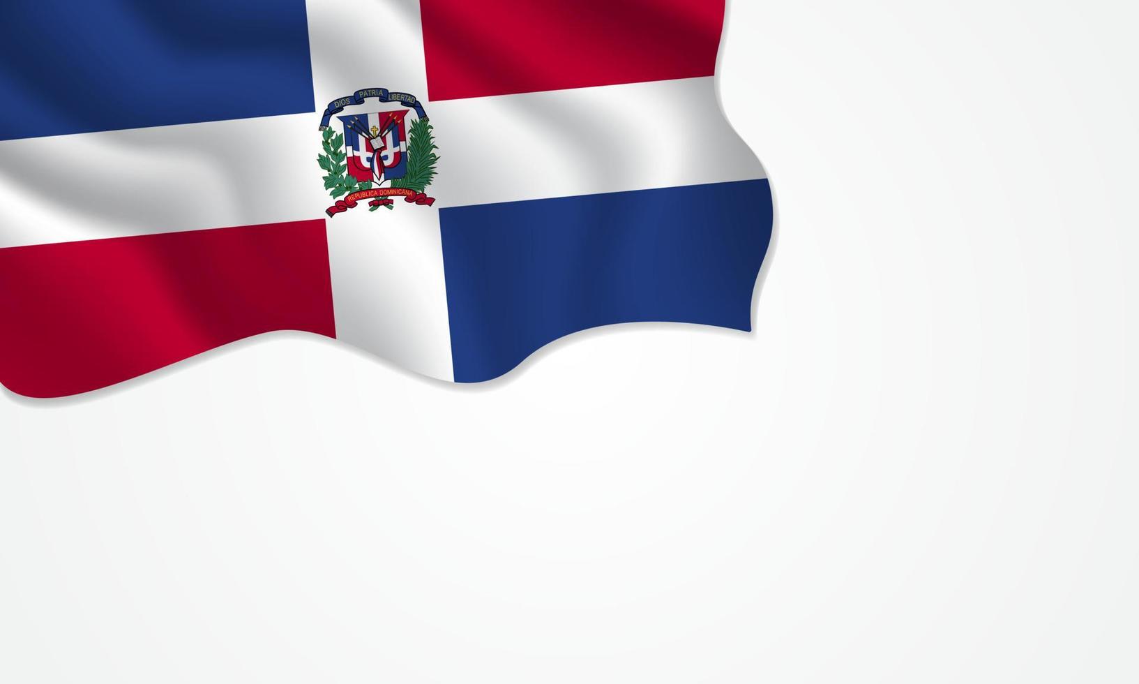 Dominican Republic flag waving illustration with copy space on isolated background vector