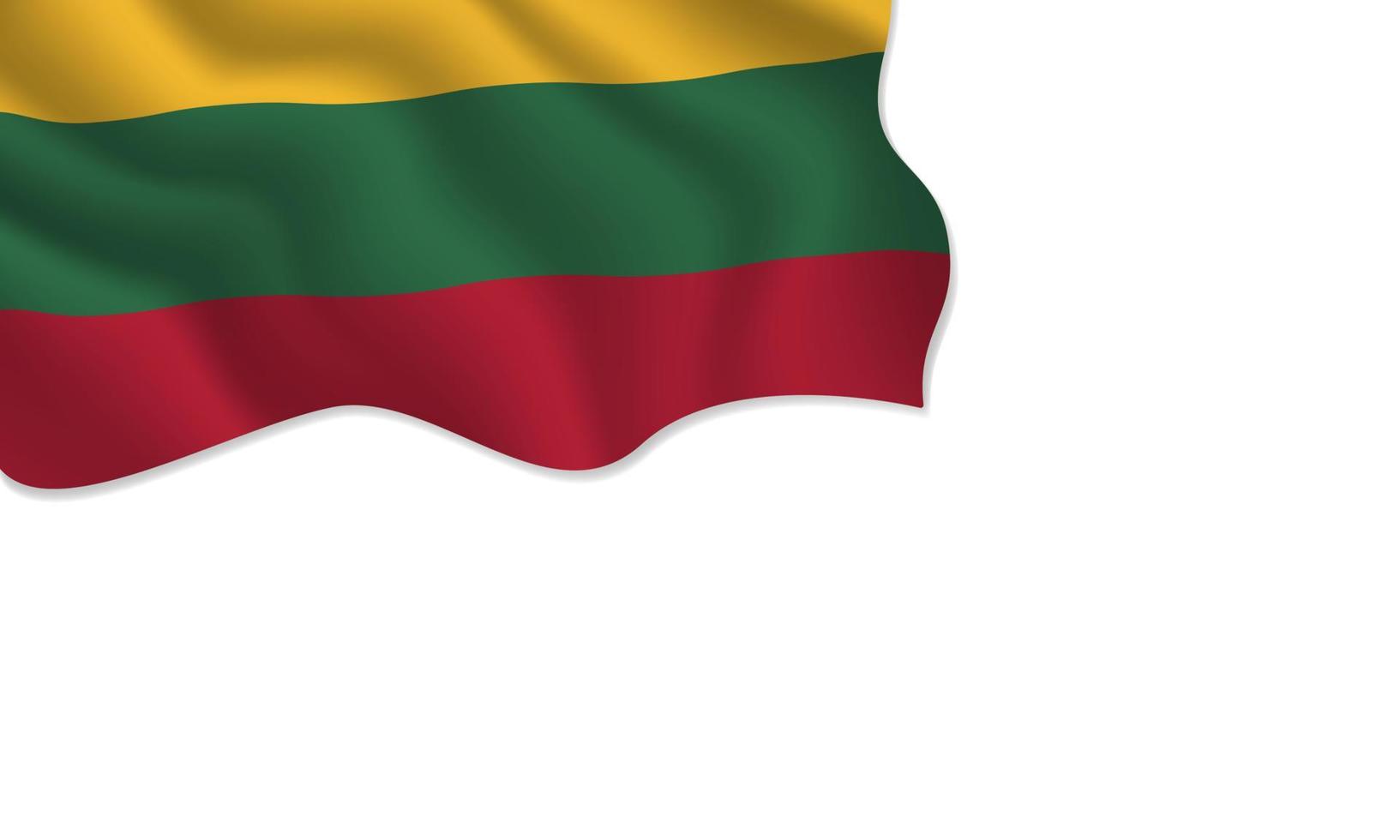 Lithuania flag waving illustration with copy space on isolated background vector