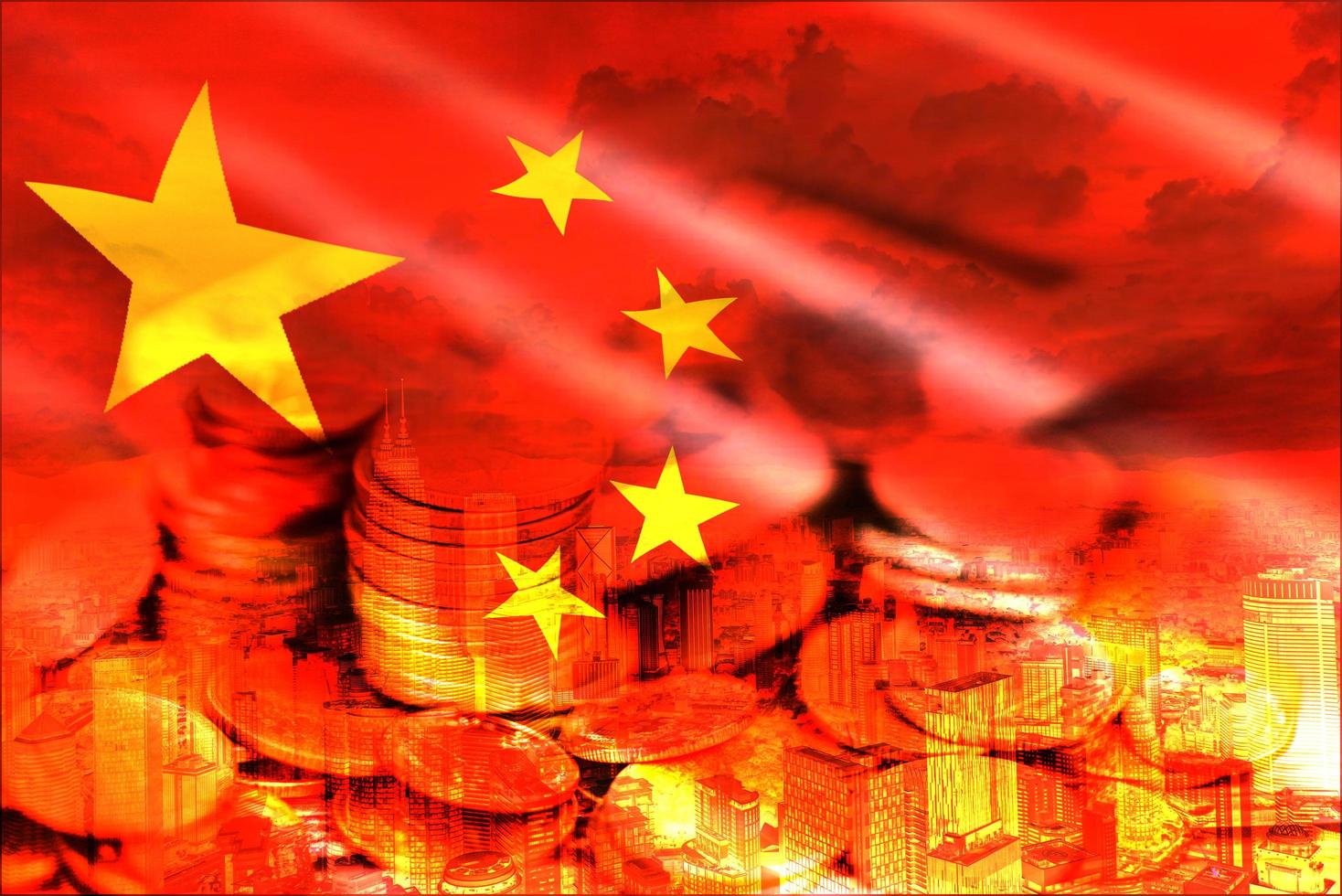 China trade war economy conflict tax business finance - China stock market exchange money crisis raised taxes USA and China photo