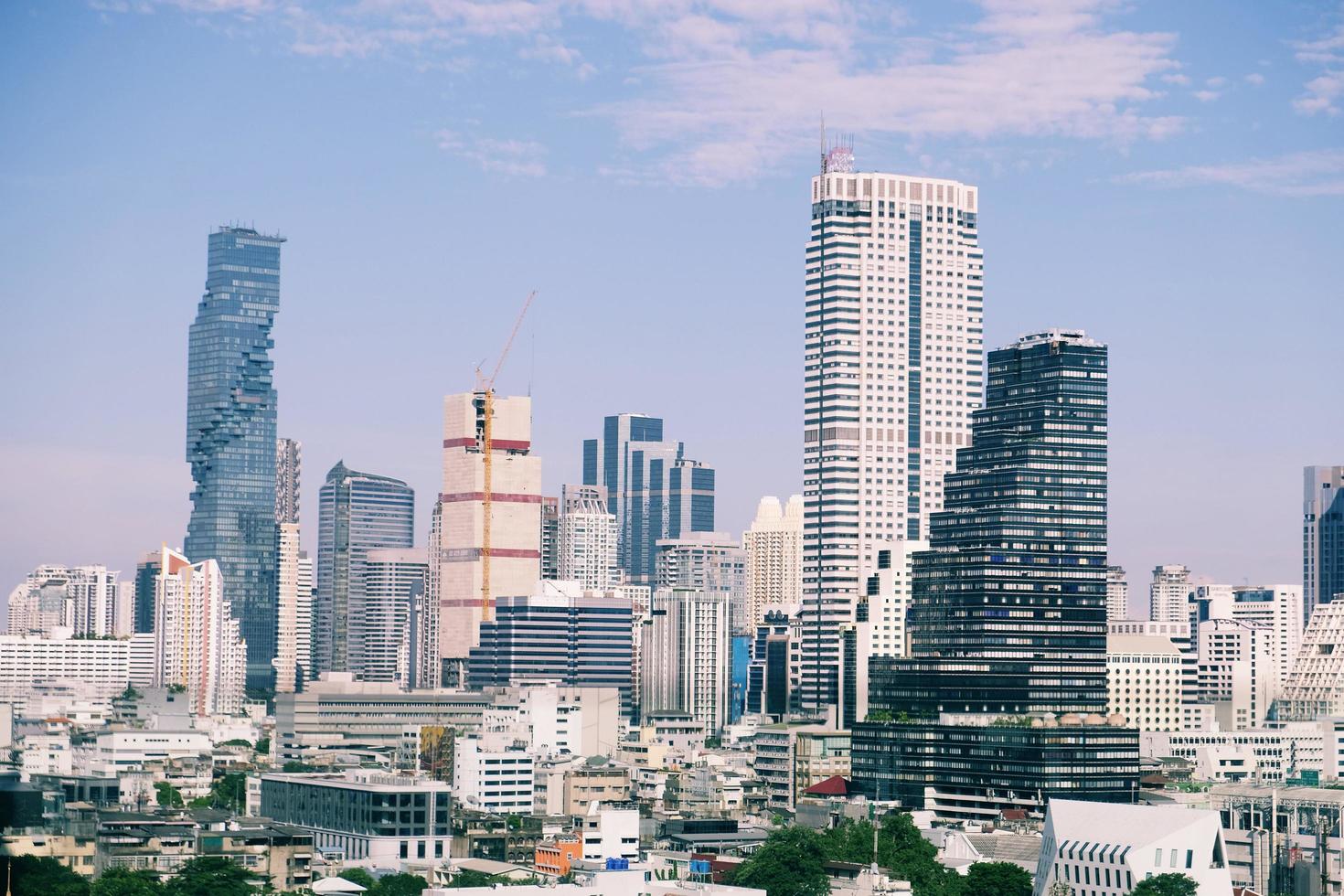 Top view photography of the city and the buildings - building construction concept photo