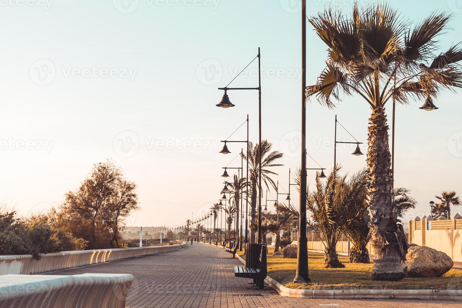 Beach and promenade of Almerimar. Almeria, Andalusia, Spain photo