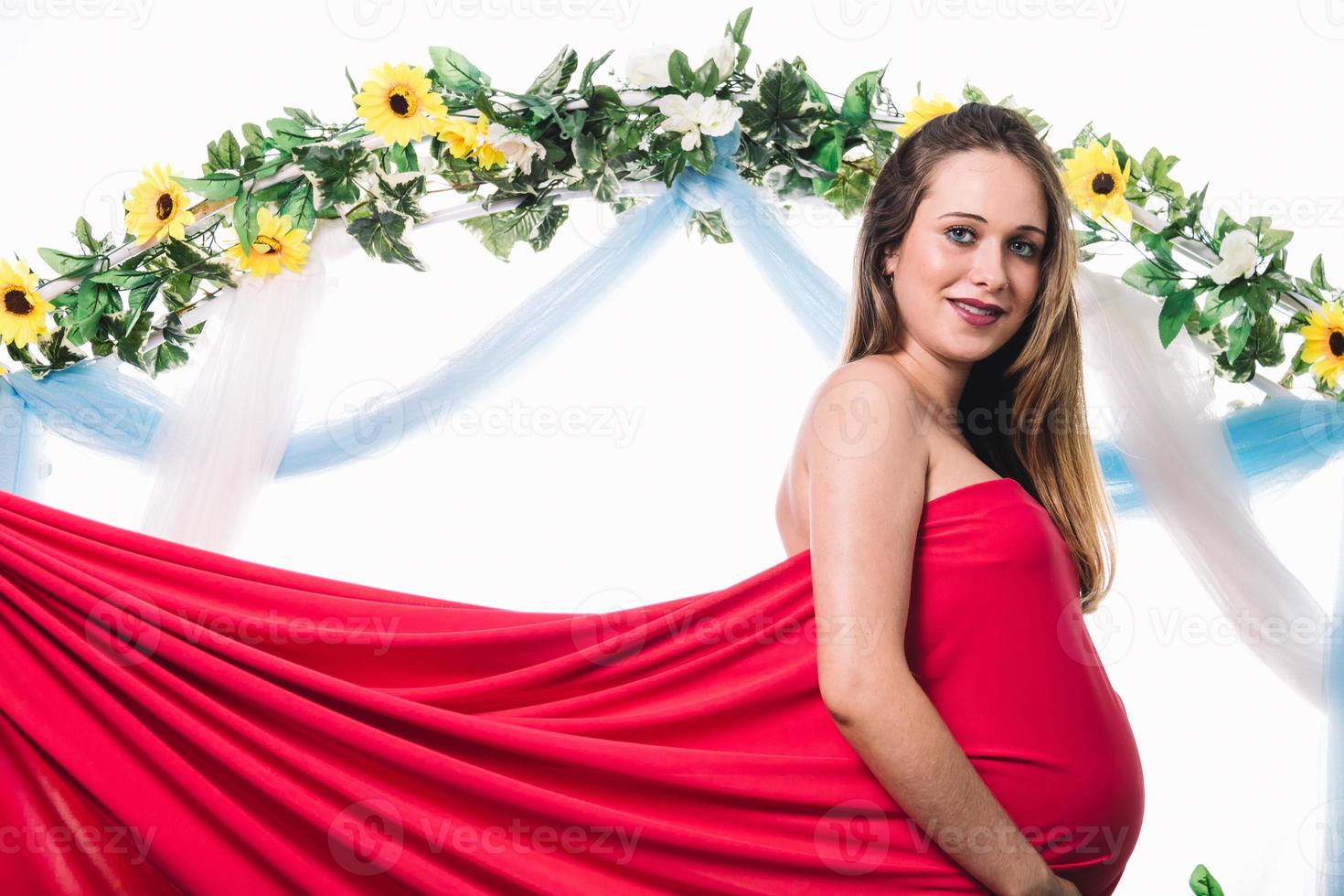 Young beautiful pregnant woman is posing. photo