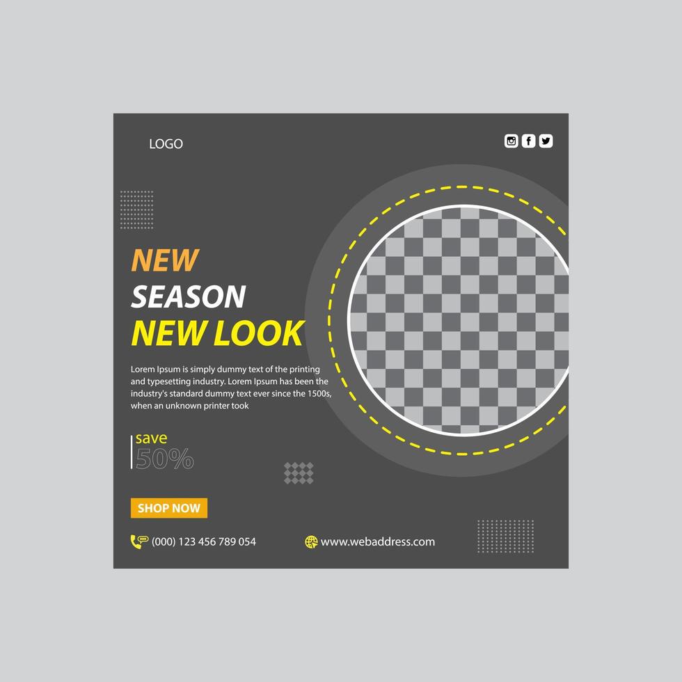 Fashion social media template banner design Free Vector