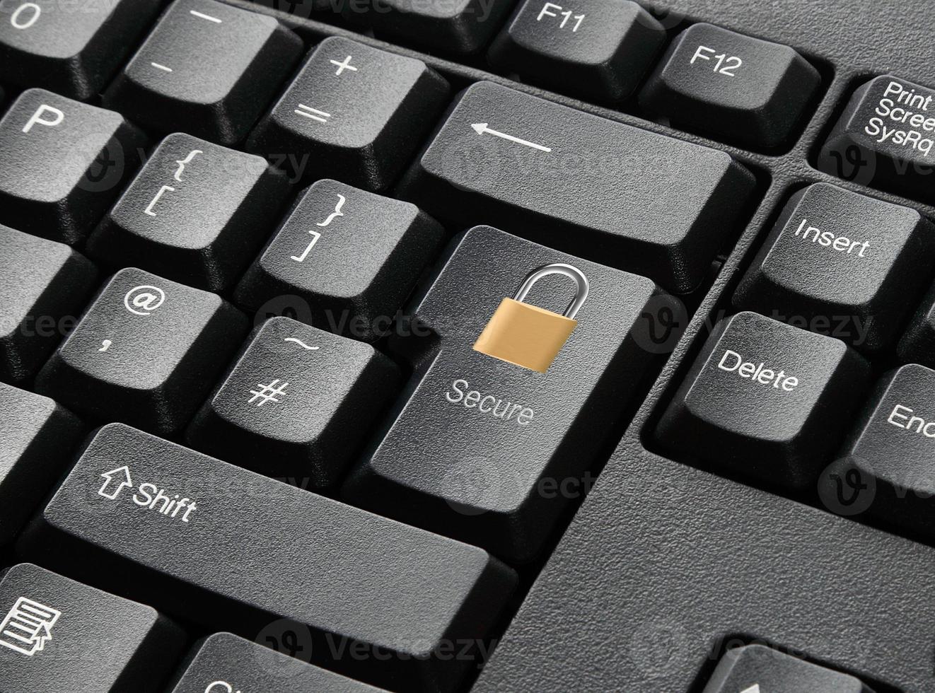 A Black Keyboard With Secure Key photo