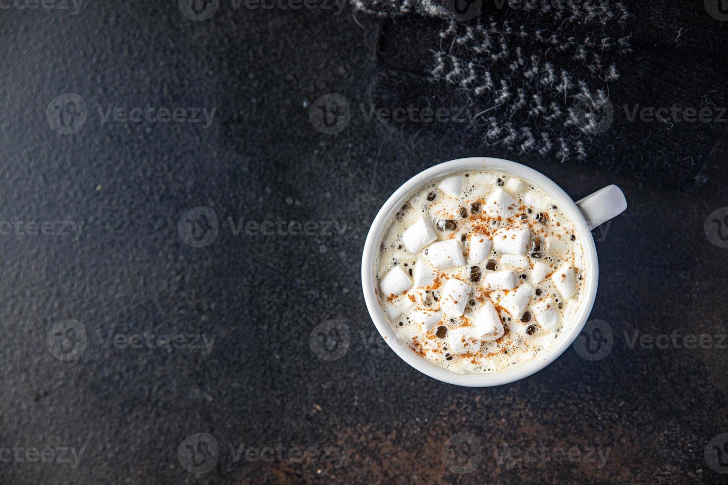 cocoa with marshmallows hot coffee drink sweet beverage photo