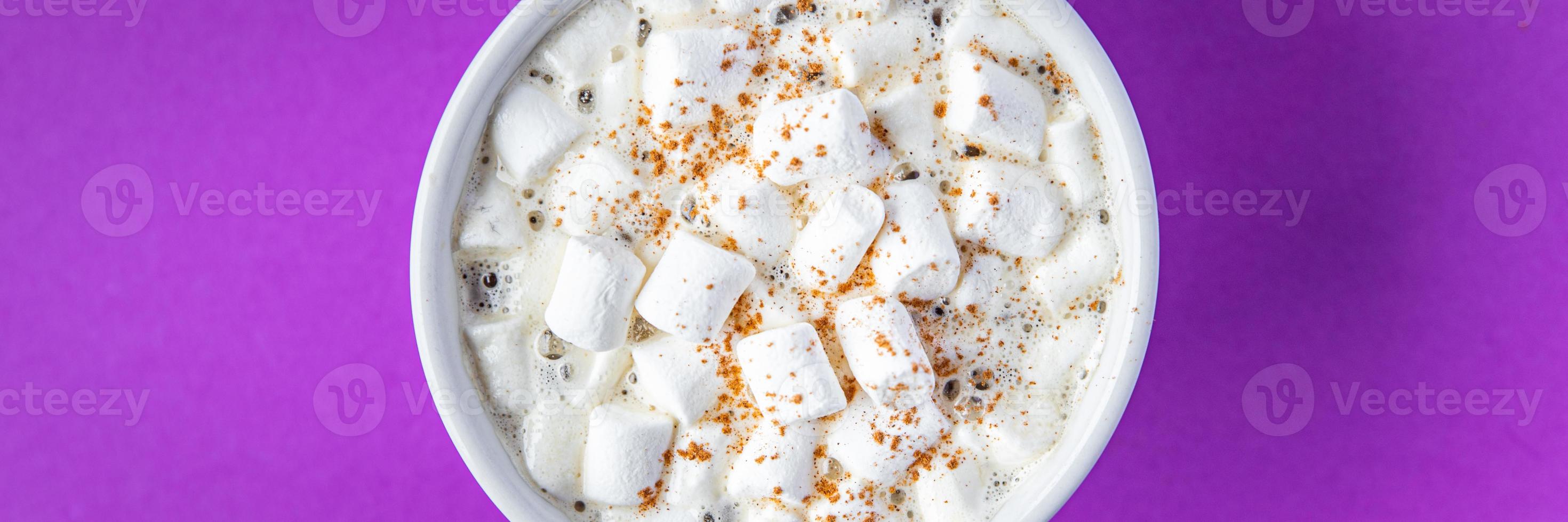 cocoa with marshmallows hot coffee drink sweet beverage photo