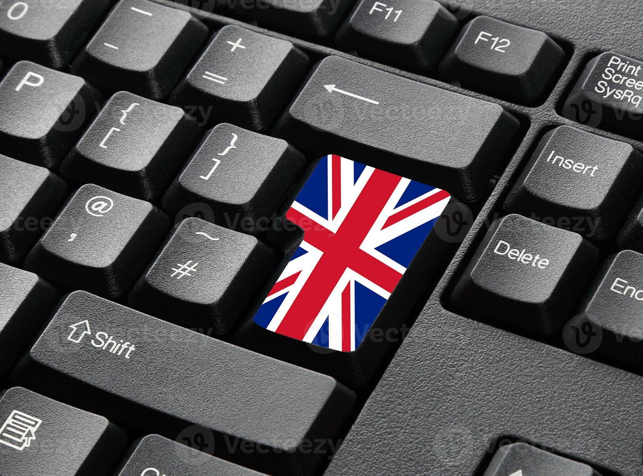 A Black Keyboard With Union Jack Key photo