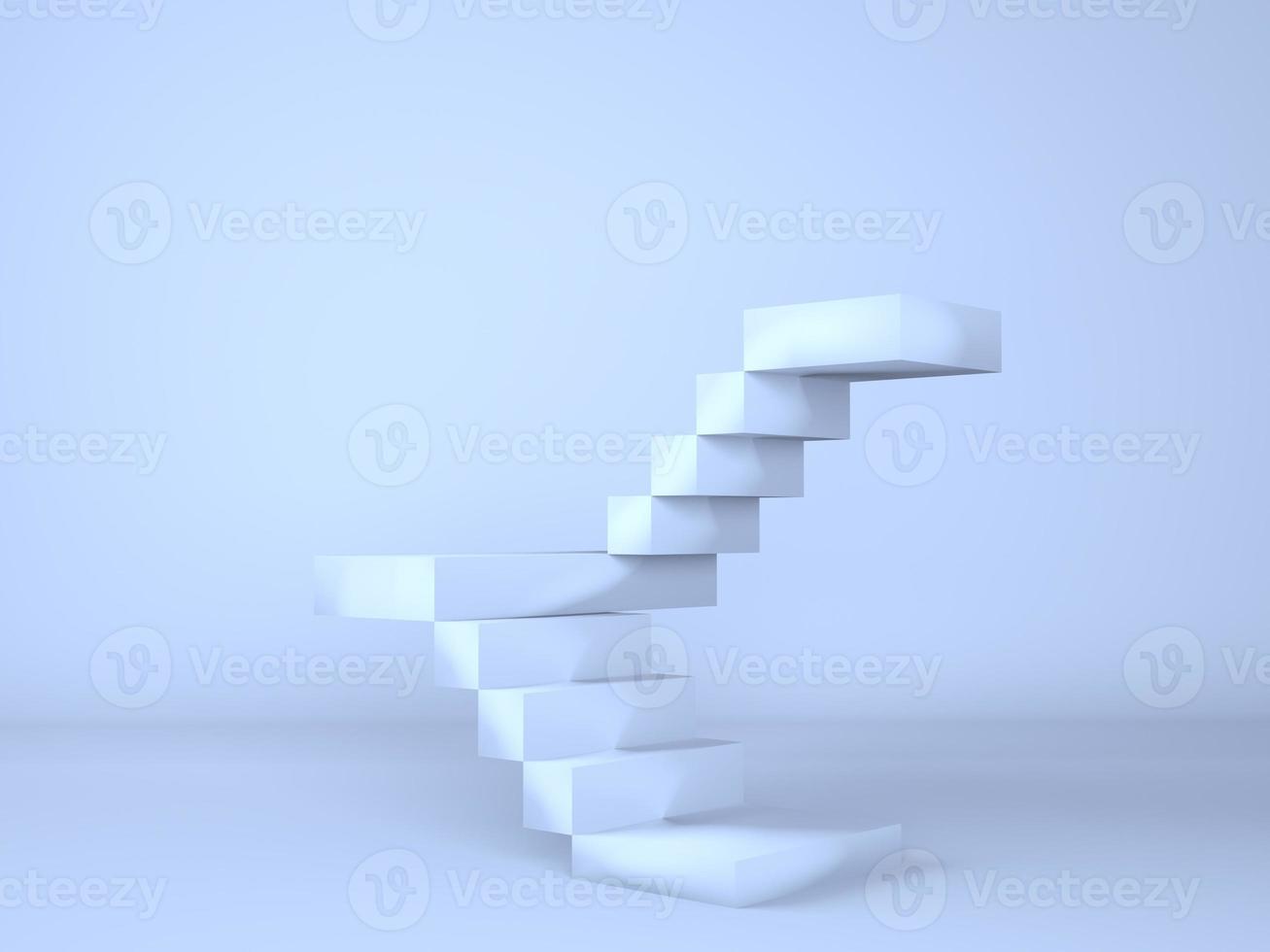 escalera con podio para la presentación de nuevos productos, 3d foto