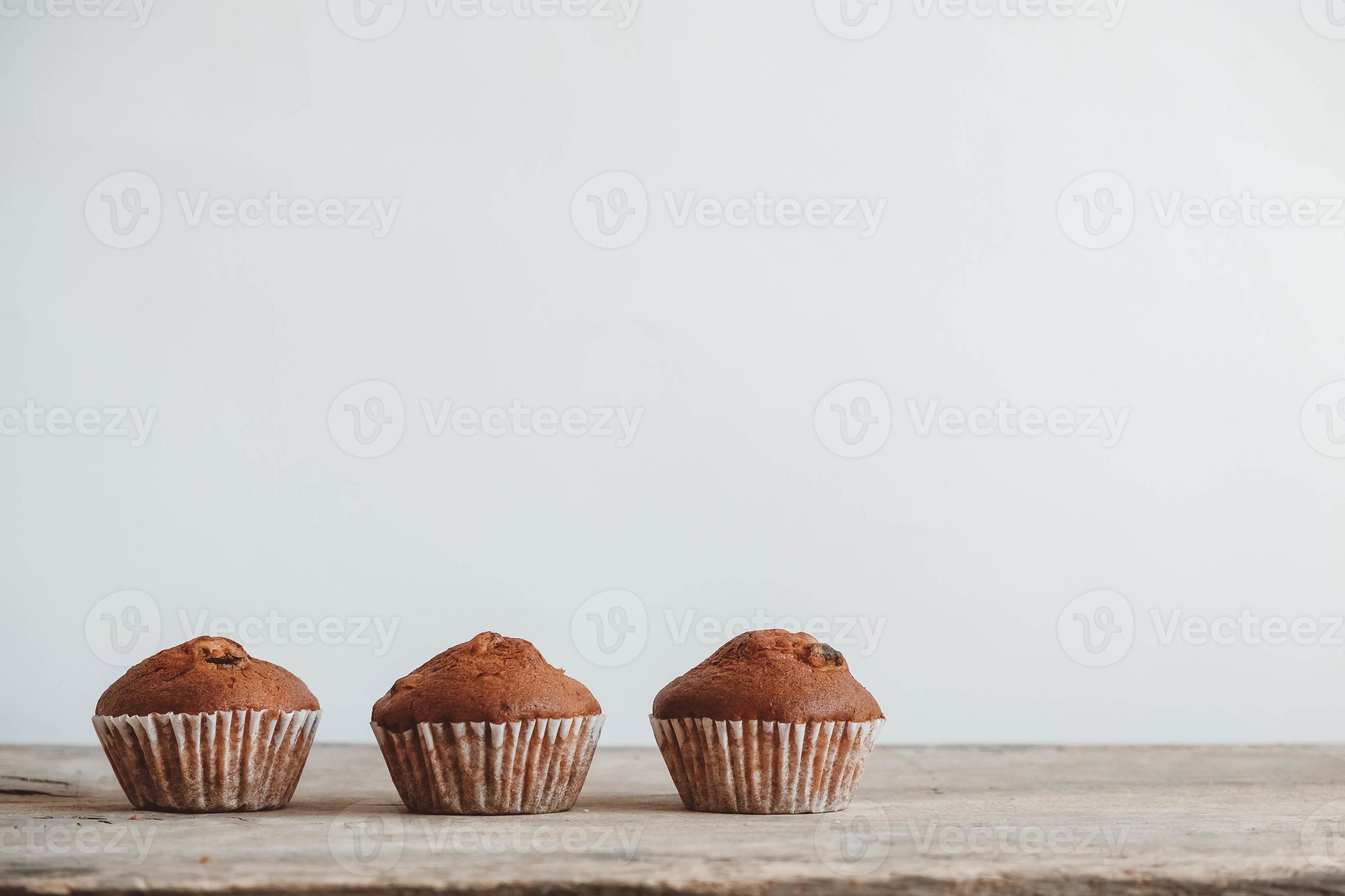 Chocolate cupcakes on wooden table background 4953512 Stock Photo at