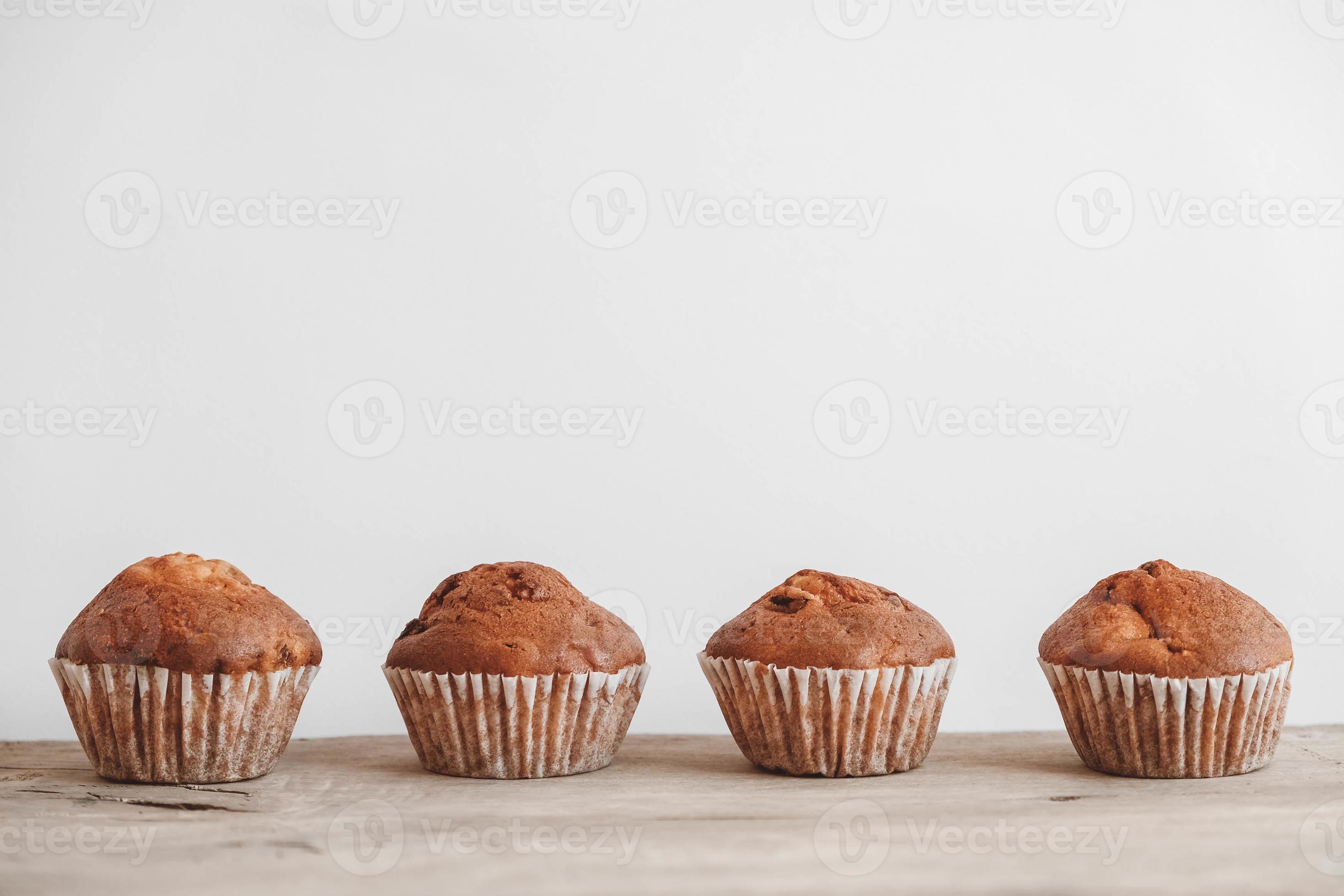 Chocolate cupcakes on wooden table background 4953513 Stock Photo at