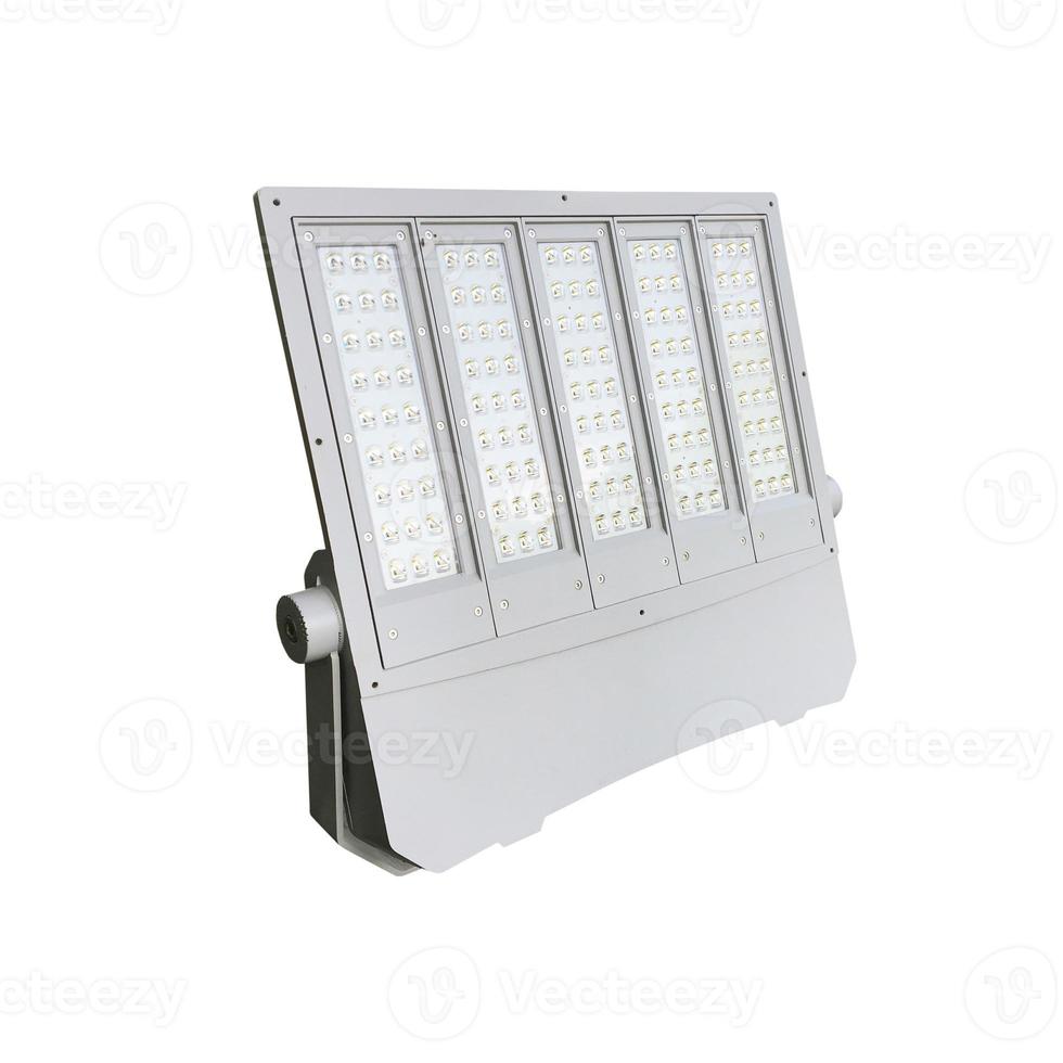 Outdoor LED street lamps post with energy-saving technology for hight brightness with small energy isolate on white background photo