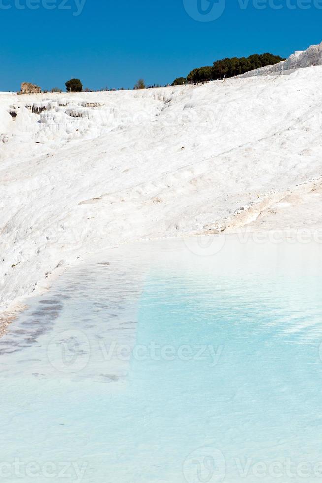 Natural travertine pools and terraces at Pamukkale ,Turkey. Pamukkale, meaning cotton castle in Turkish. photo