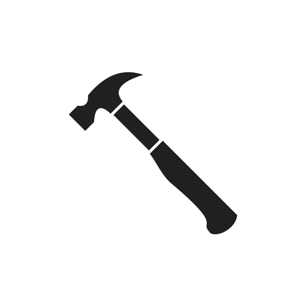 Hammer icon template black color editable. vector