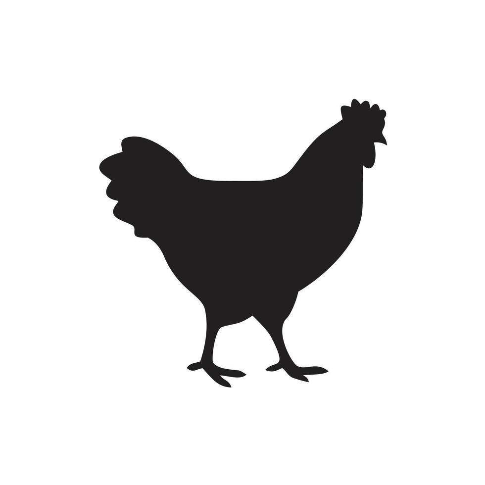 Chicken icon template black color editable. vector