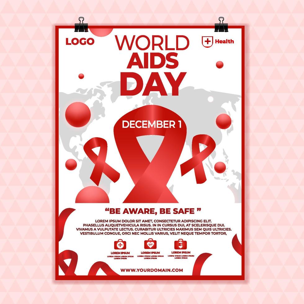 Poster Template of World Aids Day Concept vector