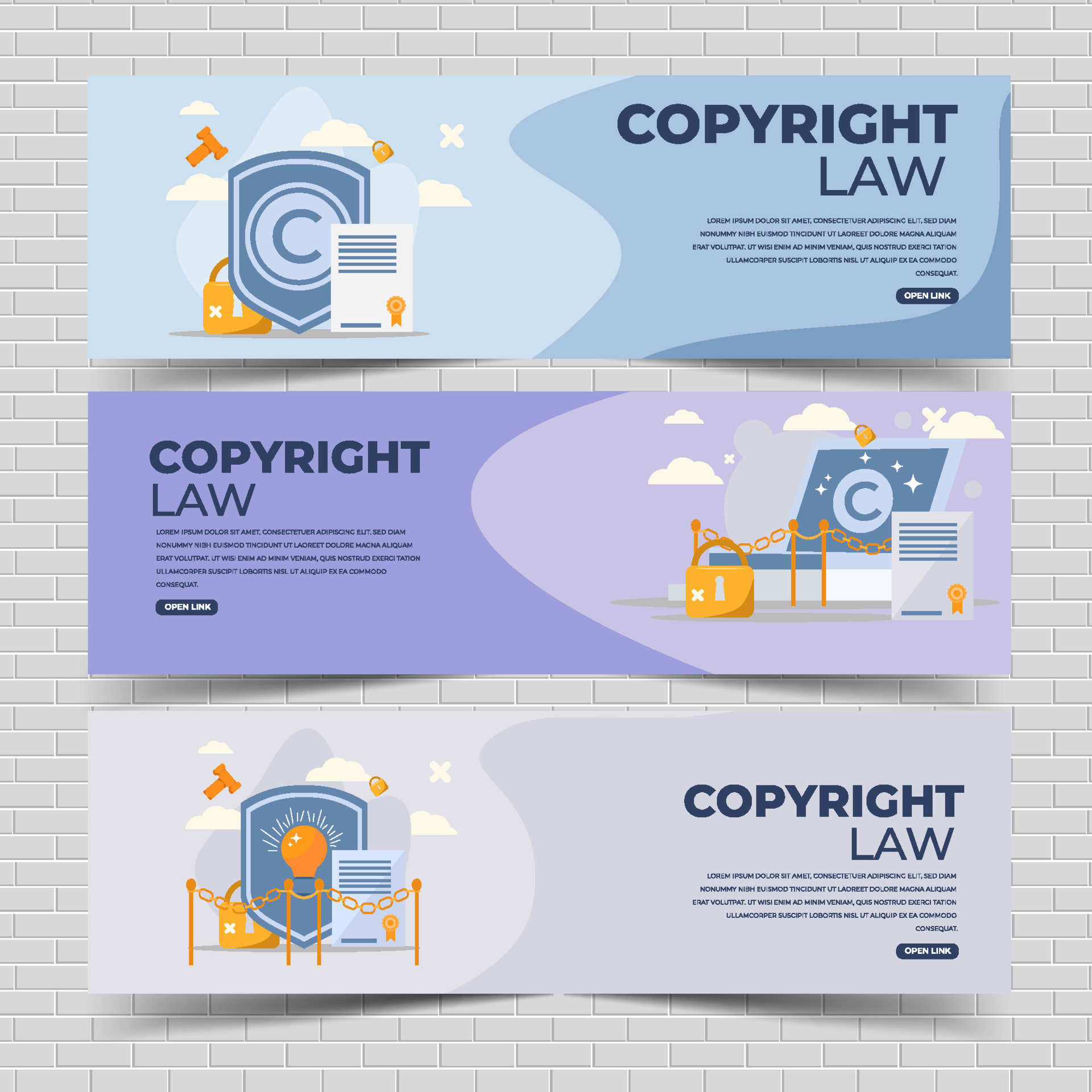 Copyright Law Banner Set 4954101 Vector Art at Vecteezy