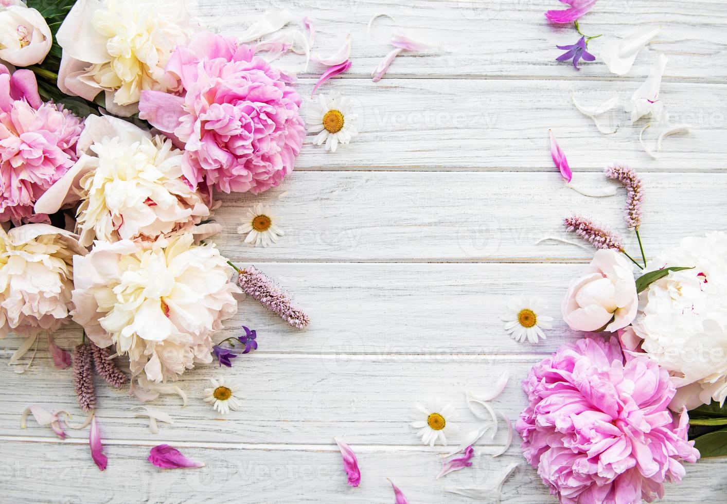 Background with peonies photo