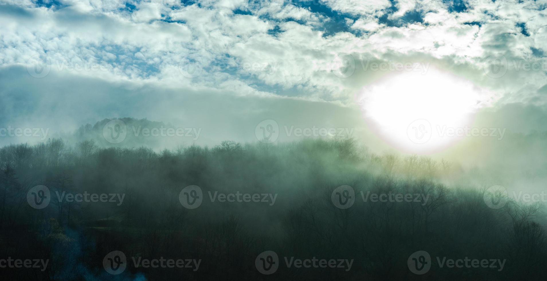 Misty morning in the mountains photo