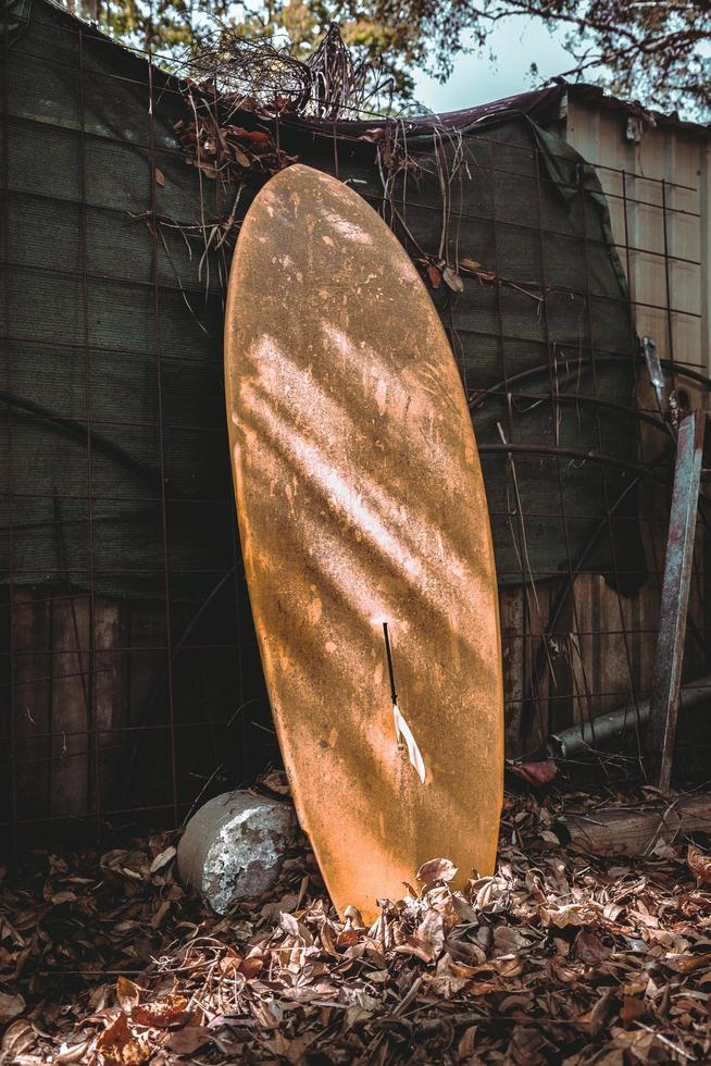 Yellow Vintage surfboard photo