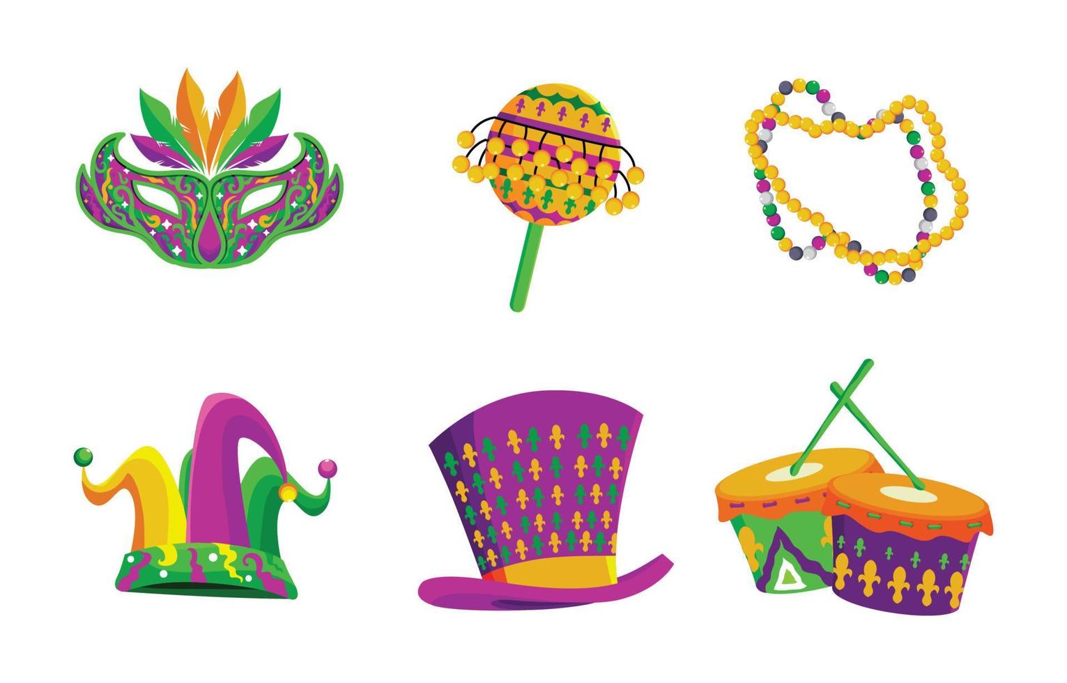 Mardi Gras Icon Concept vector