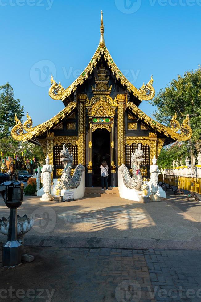 Chiang Mai City Pillar Temple.Assumed that the pagoda contains the bones of Phaya Mangrai. According to legend Phaya Mangrai was struck by lightning in the market. photo