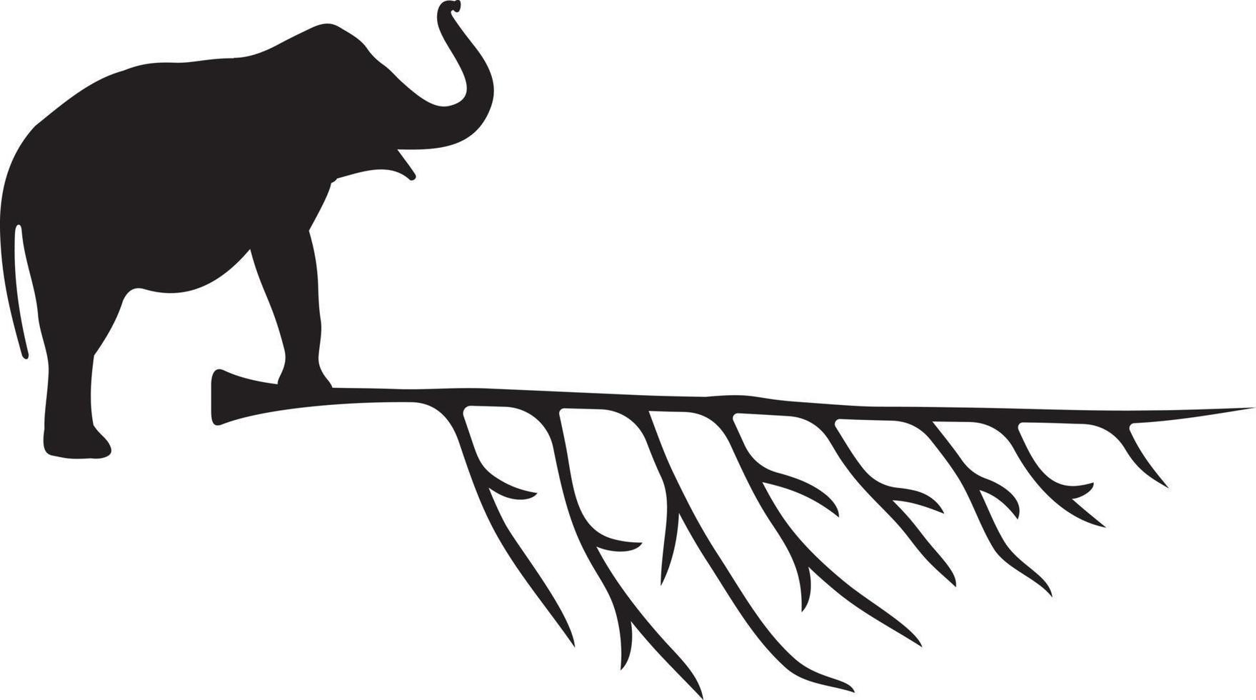 monograma de rama de elefante vector