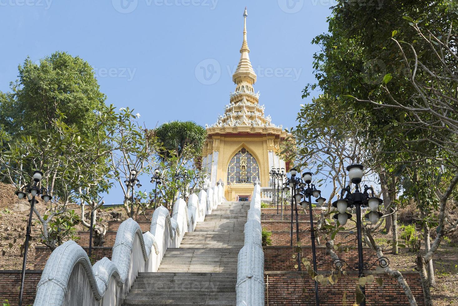 The Buddha temple on top of a mountain in Thailand. photo