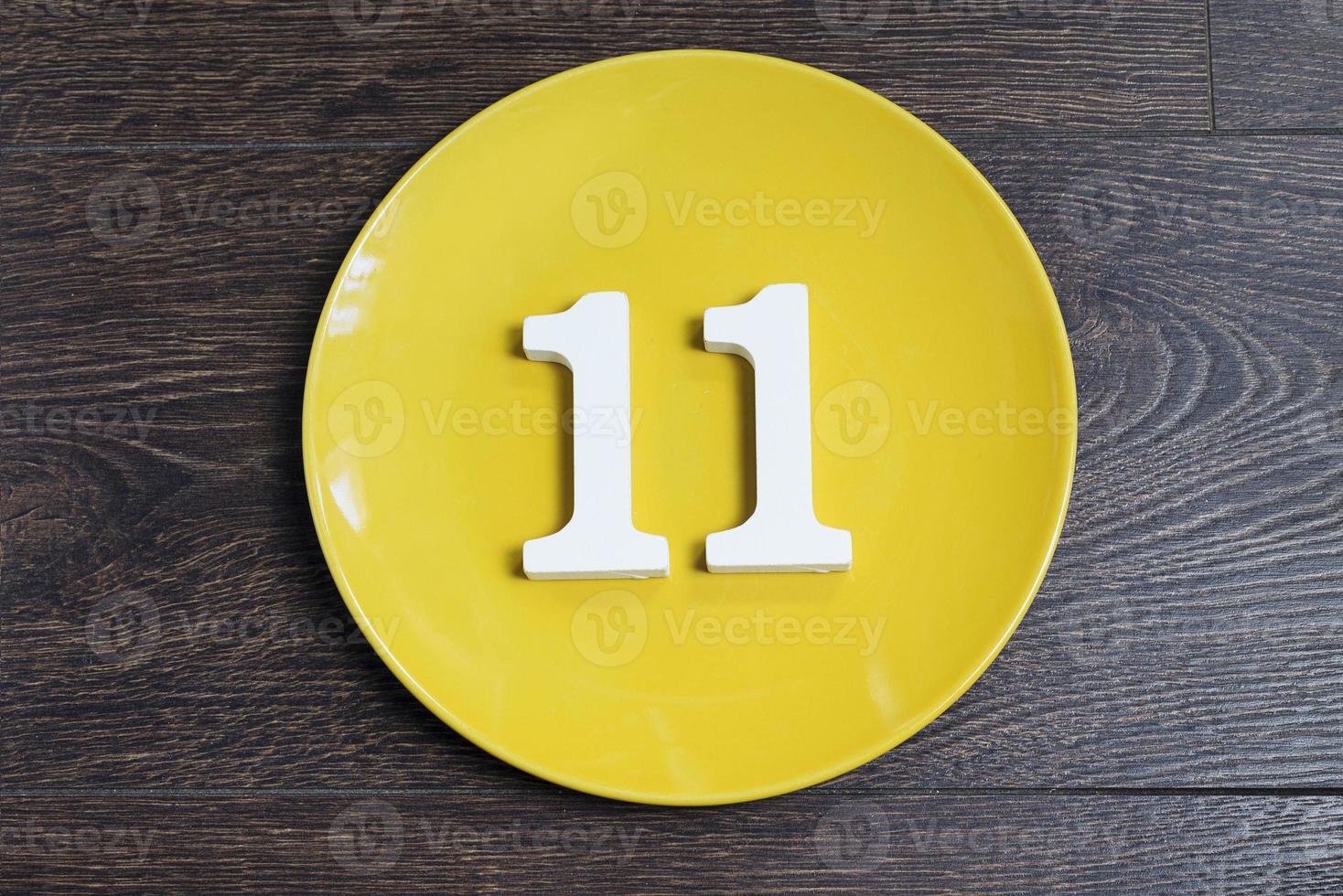 Number eleven on the yellow plate. photo