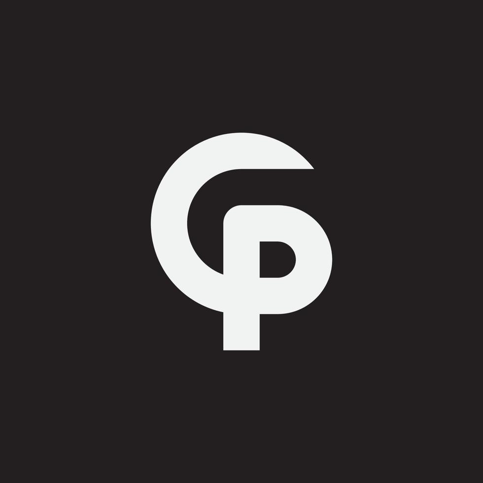 Initial letter CP monogram. Simple logo for branding, identity, sport club. vector