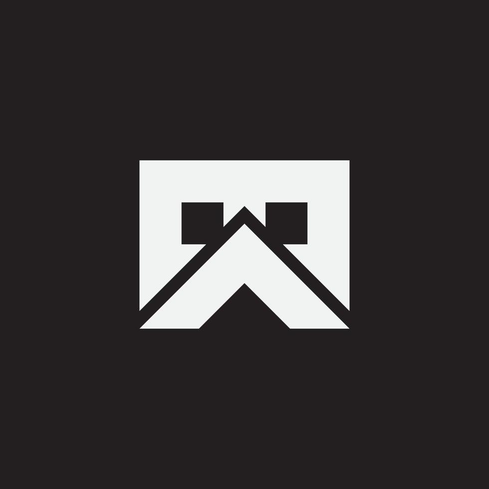 Initial letter MA or AM simple logo. Square and triangle. vector