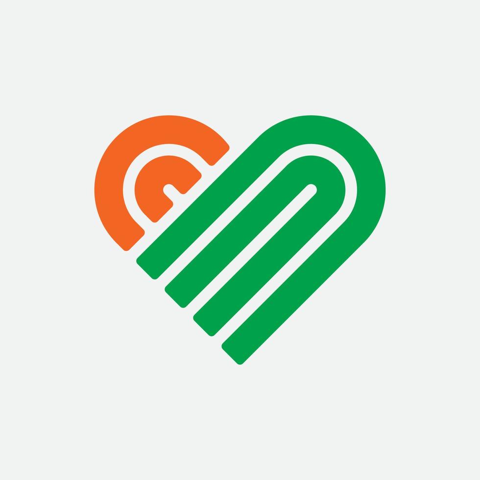símbolo de vector de corazón de amor. día de San Valentín. logotipo de salud médica.