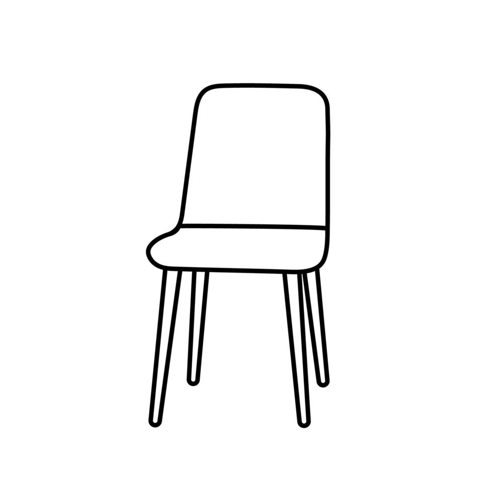 Isolated soft office chair icon pictogram. Side view outline vector