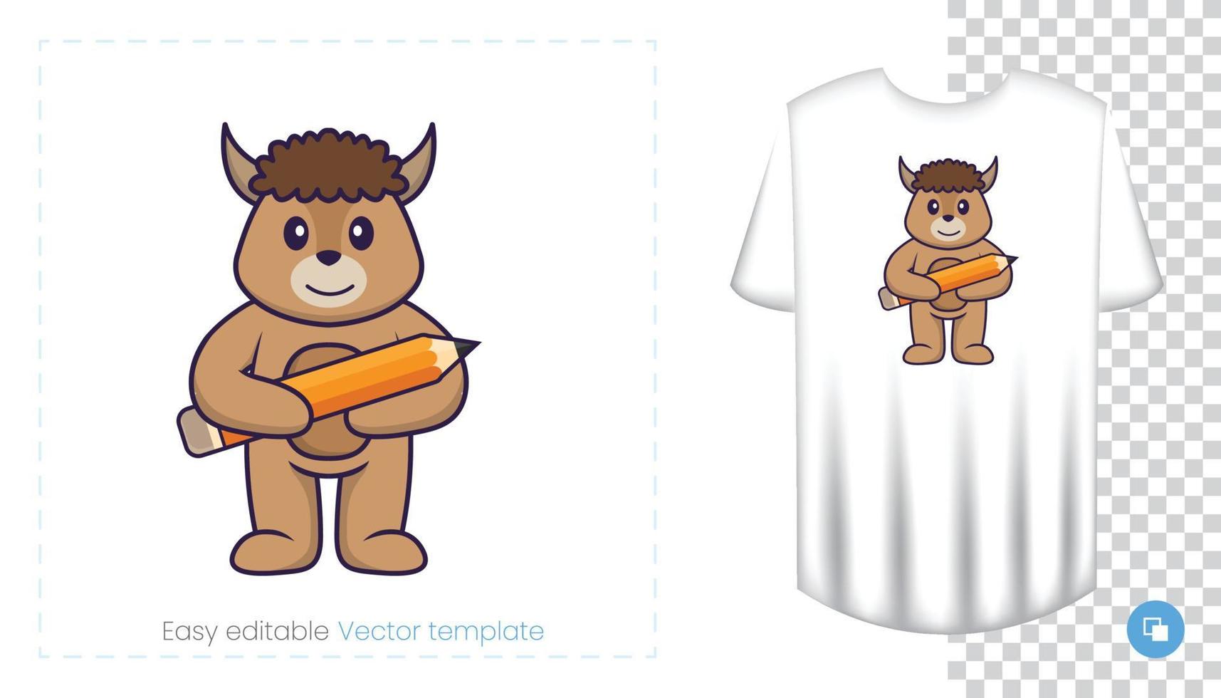 lindo personaje de oveja. estampados en camisetas, sudaderas, fundas para móviles, souvenirs. Ilustración de vector aislado sobre fondo blanco.