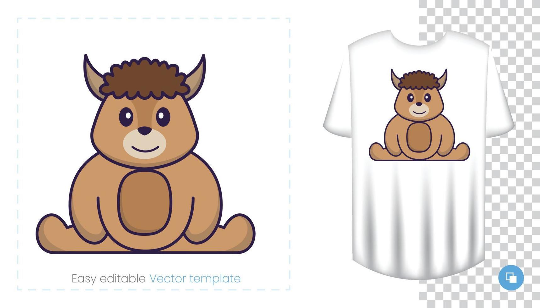 lindo personaje de oveja. estampados en camisetas, sudaderas, fundas para móviles, souvenirs. Ilustración de vector aislado sobre fondo blanco.